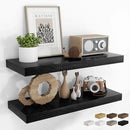 RICHFOCUS 31.5Inch Floating Shelves for Wall 2 Pack Shelves for Bedroom|Kitchen|Bathroom Wall Mounted Rustic Wood Floating Shelf with Invisible Brackets for Books|Storage|Decor, Black by CozyNest Decor