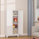 Metal Pantry Cabinet with 2 Doors and Adjustable Shelves, Kitchen Storage cabinets with Gold Handles, Versatile Storage for Laundry/Living Room,Bathroom,Dinning Room-White by CozyNest Decor