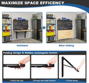 Ultrawall Wall Mounted Workbench with Pegboard, Folding Down Work Table Metal Pegboard Wall Organizer for Garage, Workshop, 48”X24” by GreenHaven Gardens