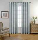 MIUCO Floral Embroidered Semi Sheer Curtains Linen Look Grommet Window Curtains for Bedroom 52 x 95 Inch 2 Panels, Sea Foam by CozyNest Decor