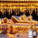 JMEXSUSS 38.8FT Icicle Lights for Outside, 400 LED Icicle Christmas Light Outdoor Indoor Plug in, Warm White Curtain String Lights for Wedding House Patio Party Fireplace Holiday Decorations by GreenHaven Gardens