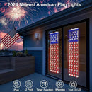 DBFAIRY 2 PCS American Flag Lights, 336 LED 4th of July USA Flag Lights Outdoor with Timer, 8 Modes Red White Blue Banners Lights for Independence Flag Day, Each 6.6Ft (L) x 1.2Ft (W) by GreenHaven Gardens