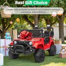 2 Seater Ride On Car Truck with Remote Control XL, Kids 24V Battery Powered Electric Vihicle w/21 in Seat, 3 Speeds, 2WD/4WD Switichable, Shock Absorbers,Bluetooth, Flower, Gift Choice by TinyTreasures Baby Boutique