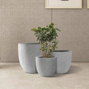 Kante 18",14",10" Dia Concrete Round Planters (Set of 3), Outdoor Indoor Large Planter Pots with Drainage Hole and Rubber Plug for Home Patio Garden, Natural Concrete by GreenHaven Gardens
