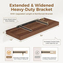 Fun Memories 30 Inch Floating Shelves, 12 Inch Deep Floating Shelf for Wall, Rustic Deep Shelves for Books, Bathroom, Living Room, Kitchen, 30 x 12 x 2 Wood Floating Shelves, Walnut Color, Set of 2 by CozyNest Decor