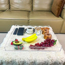 Clear Rectangular 18x20 Inches Acrylic Ottoman Tray Decorative Serving Tray with Cutout Handles Organizer Tray on Coffee Table Countertop Big Breakfast Bed Tray Living Room Appetizer Serving Food by CozyNest Decor