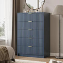 5 Drawer Dresser for Bedroom, Tall Dresser Chest of Drawers with Gold Handles, 32 Inch Wide Nightstand with for Bedroom, Living Rooms, Offices, and Entryways, Navy Blue by CozyNest Decor