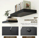 Deep Floating Shelves for Wall | 30W x 12D Black Floating Shelves Set of 2 | 12 Inch Deep Wall Shelves for Living Room Bathroom Laundry Room Bedroom Kitchen Home Office - Black by CozyNest Decor