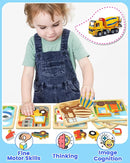 Benresive Wooden Toddler Puzzles, Montessori Toys for 1 2 3 Year Old Boys, Toys for 1 2 3 Year Old Boy Birthday Gifts, 8 Pack Vehicle Toddler Learning Educational Puzzles by TinyTreasures Baby Boutique