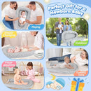Baby Lounger - Baby Lounger for Newborn 0-24 Months, Breathable and Soft Cotton Cover Baby Nest, Portable Cozy Tummy Time Lounger for Home and Travel, Ideal Baby Essentials & Shower Gifts by TinyTreasures Baby Boutique