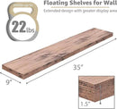 Sorbus Floating Shelves for Wall - 35 Inch Long Bathroom Shelves, Wall Decor for Bedroom, Kitchen, Living Room & Book Storage - Mounted Floating Shelf with Invisible Brackets (Mahogany, 2 Pack) by CozyNest Decor
