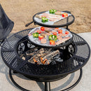 42 Inch Fire Pit with 2 Grills, Extra Large Wood Burning Fire Pits for Outside with Lid & Poker, Heavy Duty Firepit,BBQ& Outdoor Fire Pit & Round Metal Table 3 in 1 for Patio, Picnic, Party by GreenHaven Gardens