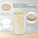 Glass Storage Jars Set Elegant Containers with Airtight Bamboo Lids, Perfect for Kitchen Organization - Flour, Rice, Pasta, Sugar, Coffee Beans, Accessories Included (2 packs(37oz / 110oz)) by CozyNest Decor