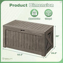 Greesum 120 Gallon Outdoor Storage Box with Lock - Large Resin Deck Box, Reinforced Lid for Garden, Patio, Lawn, Coffee by GreenHaven Gardens