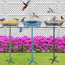 Metal Bird Bath for Outdoors Garden Birdbath Bowl, 36.2" Height Freestanding Bird Feeders for Outside with 4 Prongs Base Stake, Standing Birdfeeders for Yard Lawn Decor (Retro Silver) by GreenHaven Gardens