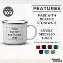 DISCOUNT PROMOS Custom Ceramic Campfire Coffee Mugs 13 oz. Set of 100, Personalized Bulk Pack - Perfect for Tea, Espresso, Cappuccino, Hot Cocoa - White by TinyTreasures Baby Boutique