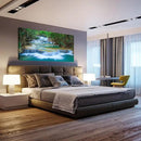 DZL Art S75275 Canvas Prints Wall Art Forest Waterfall Landscape Forest Scenery Painting Nature Wilderness Photography for Living Room Bedroom Bathroom Home Office Decor by CozyNest Decor