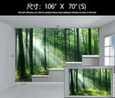 WFBHUA-Green Woodland Wallpaper Mural Foggy Forest Tree Wallpaper Nature Landscape Wall Murals for Bathroom Living Room (Not Peel and Stick) by CozyNest Decor