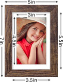 Vittanly 4x6 Picture Frames Set of 9, Shatter Resistant Plexiglass, Display 3.5x5 Pictures with Mat or 4x6 without Mat, Photo Frames for Wall or Tabletop, Engineered Wood, Brown by CozyNest Decor
