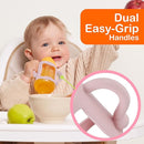 (3-Pack) Bottle Handles for Dr Brown Baby Bottles with Easy Grip Handles to Hold Their Own Bottle - BPA-Free Soft Silicone (White Pink Orange) by TinyTreasures Baby Boutique