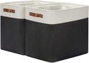 DULLEMELO Extra Large Storage Baskets, Fabric Storage Bins for Organizing Shelves Nursery Toys Books, Closet Baskets and Bins with Handles, White&Black 2-Pack by TinyTreasures Baby Boutique