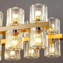 Crystal Brass Rectangle Chandeliers for Dining Room, 54in Gold Farmhouse Chandeliers for Dining Room, Modern Rectangle Crystal Chandelier for Kitchen Island Living Room, Includes 60XG4 Bulbs by CozyNest Decor