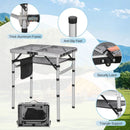 RedSwing Folding Grill Table, Lightweight Height Adjustable Aluminum Table with Mesh Desktop and Mesh Bag for Outdoor Camping Picnic BBQ, 2 Feet, Sliver by GreenHaven Gardens