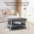 2 in 1 Portable Travel Crib for Toddler, Foldable Crib for Baby, Lightweight Playpen Collapsible Playard with Soft Mattress, Easy to Carry Baby Travel Bed for Outdoor, Indoor (Grey) by TinyTreasures Baby Boutique