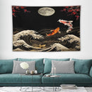 Houselerax Koi Fish Tapestry, Japanese Style Yin Yang Big Wave Cherry Blossom Tapestries Wall Hanging for Bedroom Living Room Office Decor 90"x60" by CozyNest Decor