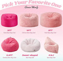 Hobestluk 3 in 1 Bean Bag Chair Giant Bean Bag Chairs for Adults with Ripple Cover Convertible Bean Bag Floor Cushion with Machine Washable Cover for Living Room (Ripple Pink) by CozyNest Decor