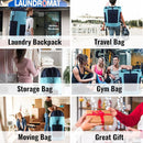 Laundry Bag Backpack, 125L Extra Large Travel Laundry Bags with Shoulder Straps, Adjustable & Extendable Design, Laundry Hamper Bag with 3 Pockets for Laundromat, College, Travel, Camping by TinyTreasures Baby Boutique