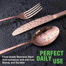 Copper/Rose Gold Silverware Set, OGORI 40-Piece Stainless Steel Flatware Set, Kitchen Utensil Set Service for 8, Mirror Polished Tableware Cutlery Set for Home and Restaurant, Dishwasher Safe by CozyNest Decor