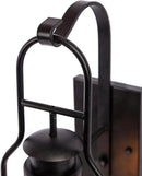 Muskoka Lifestyle Products Rustic Wall Light Lantern with Retro Industrial loft Lantern Look in Rubbed Bronze Powder Coat Finish with Wine Bottle Pioneer jug Glass by CozyNest Decor
