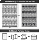 Waterproof Outdoor Rug 8x10ft, Bohemia Reversible Plastic Straw Mat for Patio RV Deck Porch Backyard Balcony Camping Picnic Beach Indoor Outdoor Carpet, Black&White by CozyNest Decor