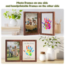 Family Handprint Kit, DIY Baby Hand and Footprint Handmade Keepsake Wooden Frame, Family Gifts with 5 Non-Toxic Baby-Safe Paint, Ideas Gift for New Parents Couple Friends by TinyTreasures Baby Boutique