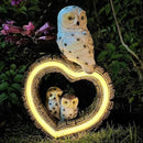 Solar Garden Lights, Solar Sculpture LED Lights, Outdoor Waterproof Handmade Resin Statue, Love Statue Decoration for Path, Yard, Lawn, Gift for Mom Christmas (White Love Owl) by GreenHaven Gardens