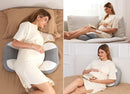 Momcozy Plus W Shaped Pregnancy Pillow for Sleeping, Adjustable Maternity Pillow for Side Sleepers, Portable Wedge Belly Support, Compact Design for Back Belly and HIPS, Grey and White by TinyTreasures Baby Boutique