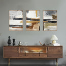 Modern Abstract Framed Canvas Wall Art Set, Neutral Textured Wall Decor, Boho Minimalist Gold and Gray Wall Painting for Living Room, Bedroom, Dining Room, Office - 16" x24" x3 by CozyNest Decor