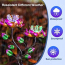 Solar Wind Spinners Pink Twin Flowers for Yard and Garden, Solar Windmill Garden Whirligig Kinetic Spinners Decor for Lawn, Patio, Yard, Metal Wind Outdoor Sculpture by CozyNest Decor