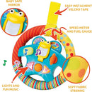 KiddoLab Steering Wheel Toy with Music,Lights,Sounds & Flip Up Mirror - Crib & Stroller Toys with Soft Fabric and Velcro Tap for Easy Attachment. Car Seat Toys for Babies and Toddlers. Ages 3 Months+ by TinyTreasures Baby Boutique