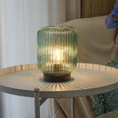 Battery Operated Lamp, Cordless Table Lamps for Home Decor, Battery Powered Nightlight with LED Bulb, Decorative Glass Beside Lamp for Bedroom Living Room-Green by GreenHaven Gardens