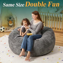 3.5FT Bean Bag Chairs Teardrop Bean Bag Chair for Adults Beanbag Chair with Memory Foam Filled Machine Washable Cover for Living Room, Bedroom (Large,Grey) by TinyTreasures Baby Boutique