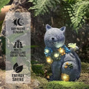 Garden Outdoor Decor Cat Statue with Solar Succulent Resin and 6 LEDs, Large Cats Sculpture with Butterfly Solar Lights for Patio, Balcony, Yard, Lawn Ornament by GreenHaven Gardens