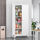 71" Tall Metal Storage Cabinet with 2 Doors and 4 Adjustable Shelves, Kitchen Pantry Cabinet White Freestanding Cupboard, 5 Tier Multifunctional Steel Storage for Office, Kitchen, Dining Room by CozyNest Decor