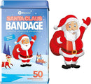 BioSwiss Bandages, Santa Claus Shaped Self Adhesive Bandage, Latex Free Sterile Wound Care, Fun First Aid Kit Supplies for Kids, 50 Count by TinyTreasures Baby Boutique