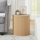 AVZEAR Small Round Side Table Fluted Night Stand Set of 2, Modern Boho End Table with Storage, Circle Bedside Tables Wood Nightstands for Small Spaces, Living Room, Bedroom (Nature) by CozyNest Decor