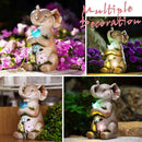 Solar Elephant Holding Solar Butterfly Lights - Resin Garden Outdoor Decorations for Patio,Balcony,Yard,Birthday Garden Gifts for Women Mom by GreenHaven Gardens