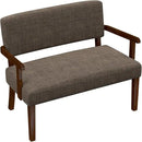 Accent Chair 2 Seat, Arm Chairs with Soft Seat and Armrests for Living Room, Love seat for Dining, Reading, and Waiting Rooms (Brown) by CozyNest Decor