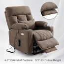 Power Lift Recliner Chair for Elderly with Extended Footrest, Infinite Position Lay Flat Recliner Chair for Adult W/Massage & Heating, Adjustable Headrest, 3-Motor Zero Gravity,Cup Holder, Fabric by CozyNest Decor