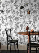 Dimoon 393"x17.3" Floral Peel and Stick Wallpaper White Contact Paper Waterproof Black Lines Wallpaper Vintage Flower Thicken Plant Self Adhesive Removable Wall Covering Shelf Liner Decal Vinyl Roll by GreenHaven Gardens